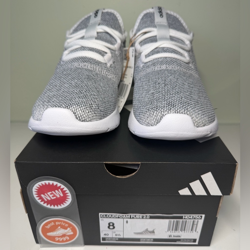 adidas - Size 8 - Woman's Cloudfoam Pure 2.0 shoes H04756 - New with tags - Picture 3 of 8